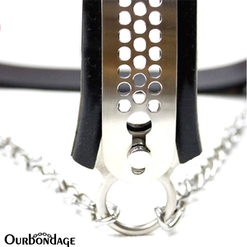 Бондаж из нержавеющей стали Женский Пояс верности с силиконовым покрытием