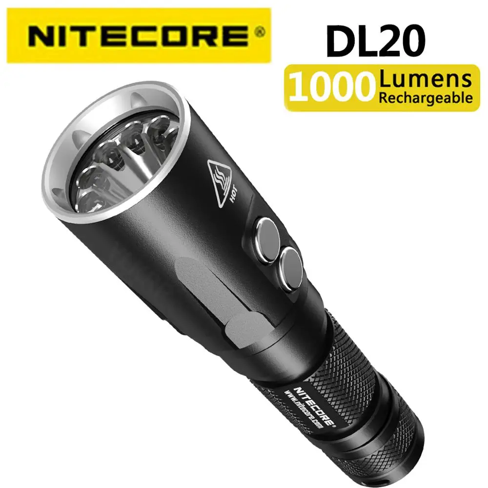 Подводный фонарик для дайвинга NITECORE DL20 1000 люмен 100 метров с использованием CREE XP-L HI