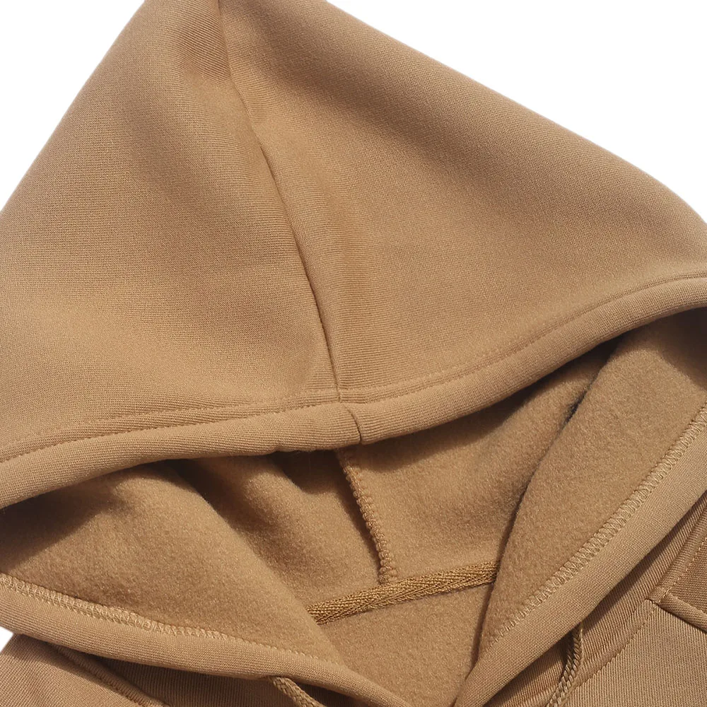 ZAFUL базовый Повседневный однотонный цветной чехол с карманом флисовая толстовка