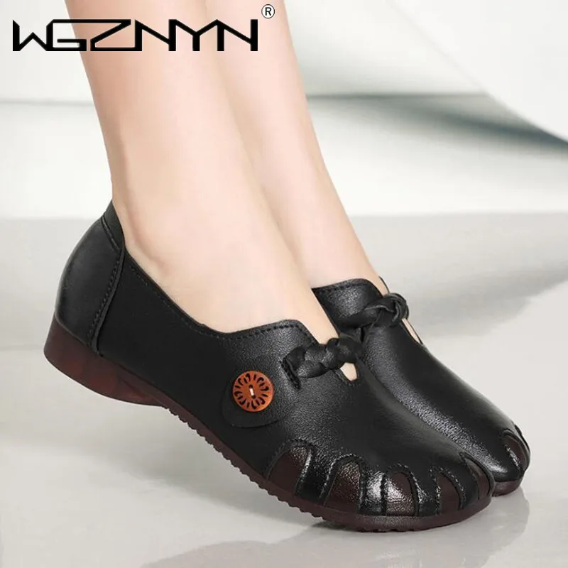 

Autumn Women Flats Sports Shoes Genuine PU Leather Women Sneakers Ladies Flat Shoes Solid Round Toe Women Shoes Zapatillas Mujer