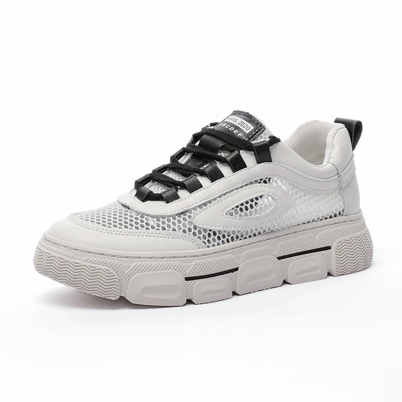 Сетчатая спортивная обувь для женщин новинка 2020 года Летние кеды белые туфли
