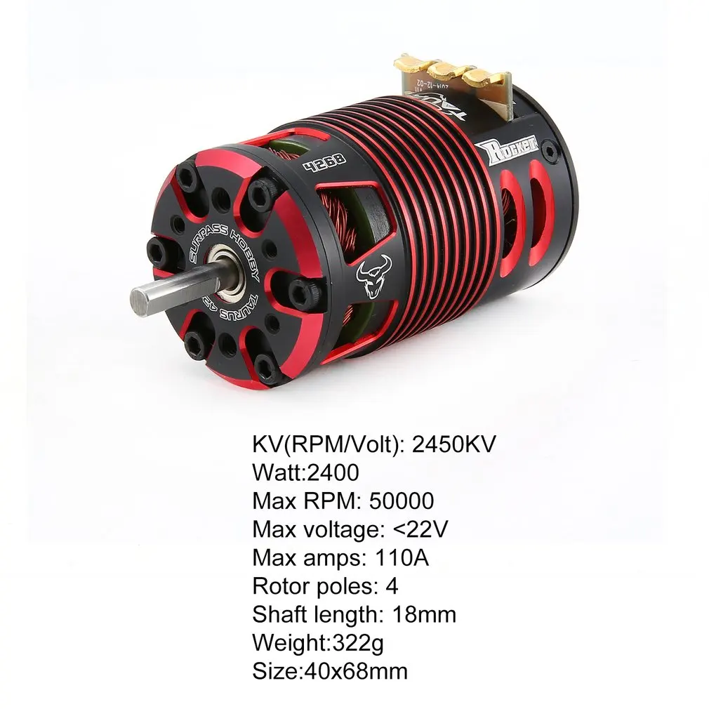 

Rocket 4268 2700KV Brushless Sensored Motor 4 Pole RC Car Motor For 1/8 Electric on road Car Parts