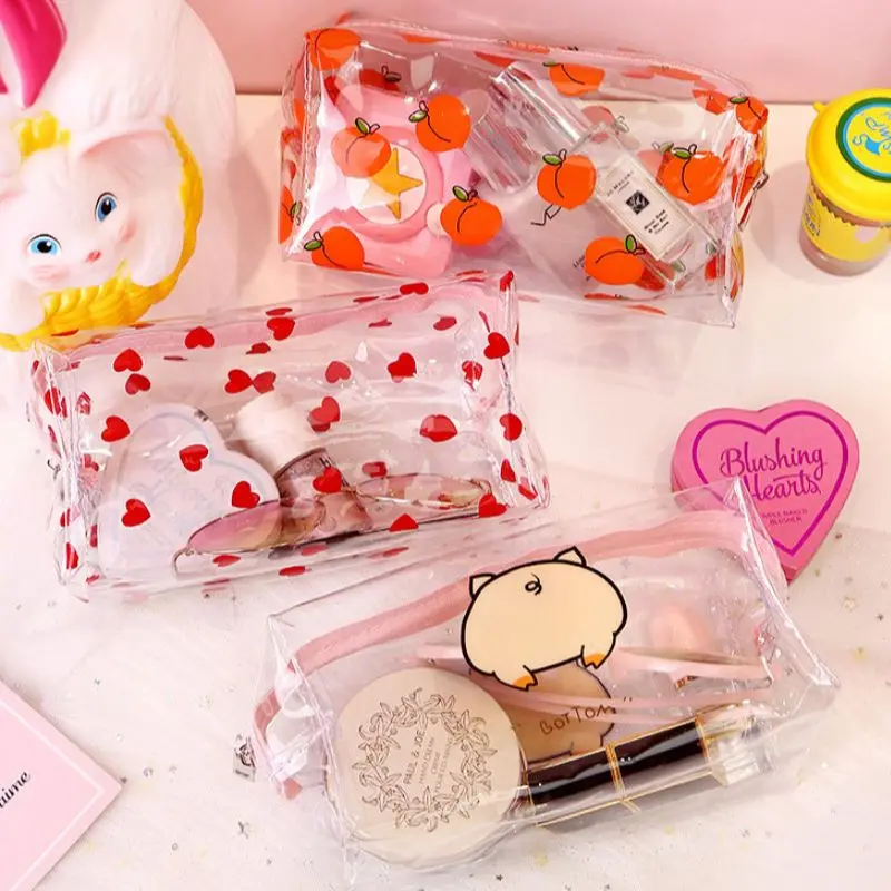 Pencil Case For Office Transparent PVC Cartoon Pictures Home Storage Multi-Purpose Bag Organizer Cosmetics | Дом и сад