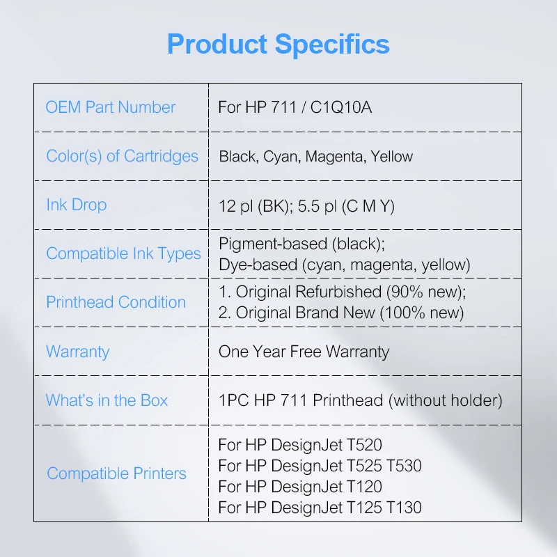 Новинка C1Q10A для HP 711 печатающая головка Печатающая DesignJet T120 T125 T130 T520 T525 T530 принтера