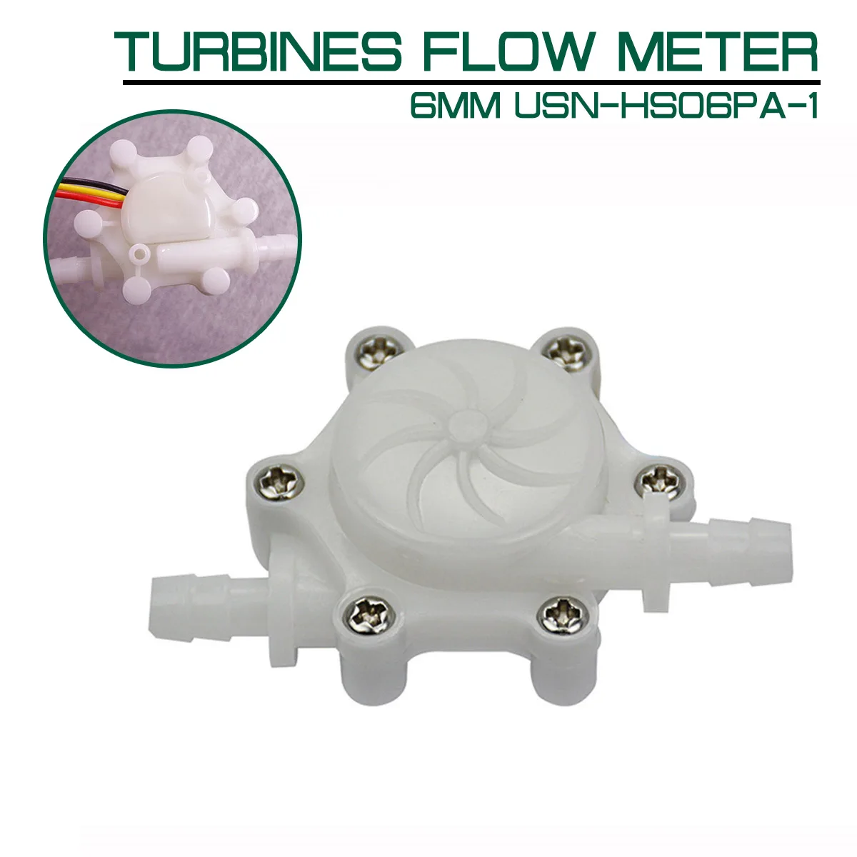 6mm USN-HS06PA-1 Turbines Flow Meter Hose Barb End Hall Water Sensor 0.15-1.5L/min for Drinking Machine | Инструменты