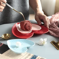 jo life kitchen tableware heart shaped dish tray creative dessert food snack ceramic plate