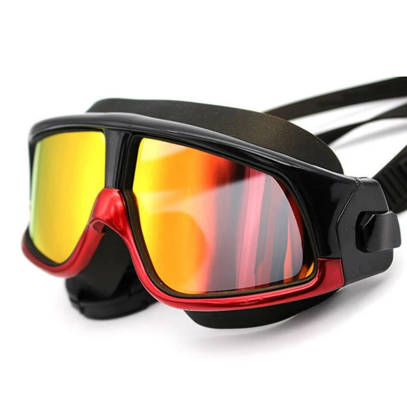 Новые удобные силиконовые очки для плавания в большой оптической оправе