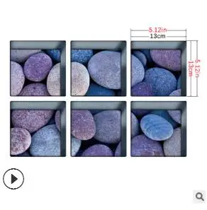 6 шт., водостойкие 3D наклейки для ванной, Нескользящие, для детей, для душа, коврик для ванной, самоклеющиеся, для ванной комнаты, наклейка, ПВХ, Фреска, домашний декор - Цвет: 6