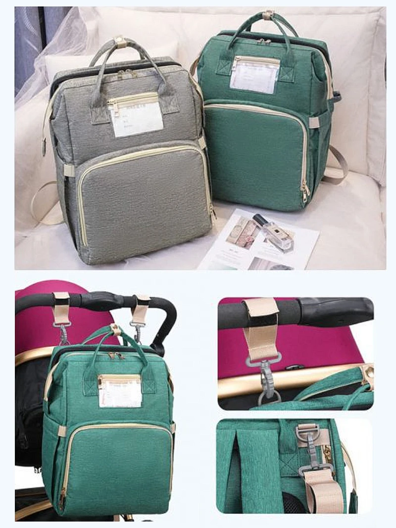 

Fashion Mummy Diaper Backpack Folding Baby Bed Mummy Bag Portable Shoulder Mummy Bag Retractable Baby Diaper Bed