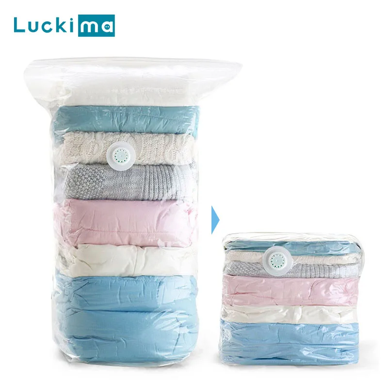 

No Pump Needed Vacuum Storage Bags for Clothes Blankets Comforters Sweaters Pillows Home Compression Seal Bags Space Saver Bags