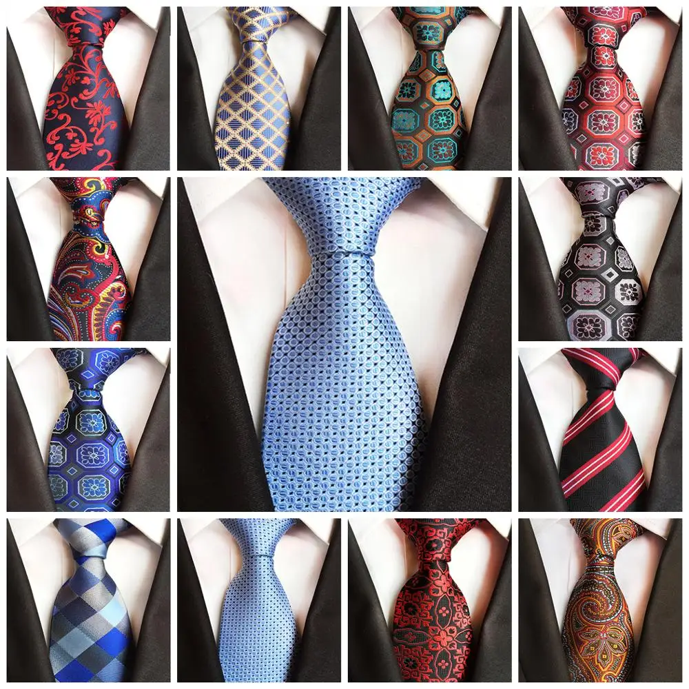 Мужские галстуки 8 см классические с геометрическим рисунком в полоску из
