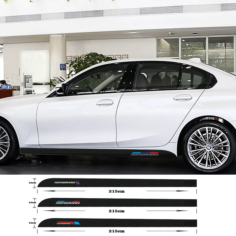 

2pcs Car Stickers Car Door Side Stripes M Performance Sticker Body Sport Racing Decal For BMW X6 M F16 F86 G06 Accessories