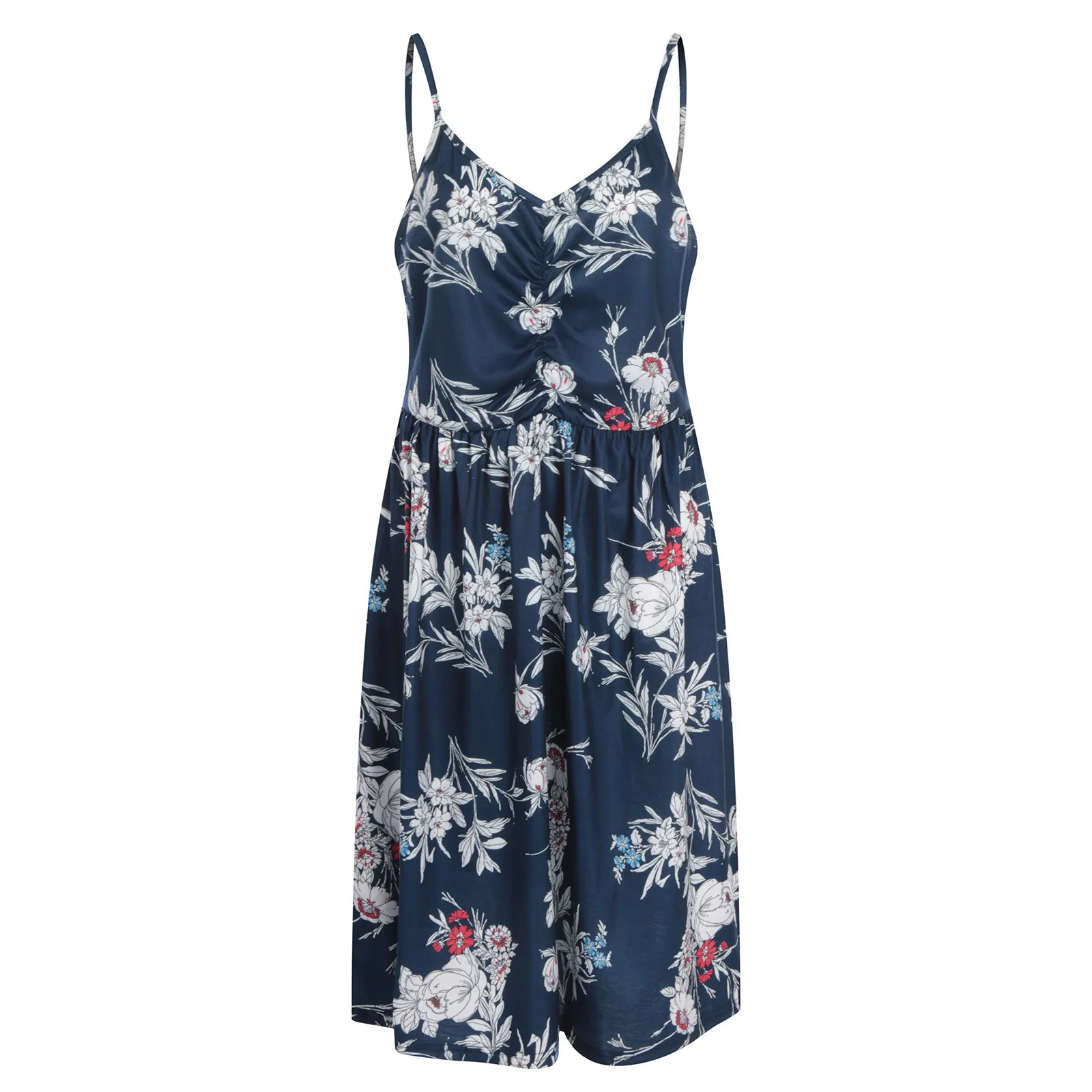 

Women's Summer Dress 2021 Fashion Boho Floral Printed Sexy V-neck Casual Elegent Temperament Knee-length Dress Vestidos