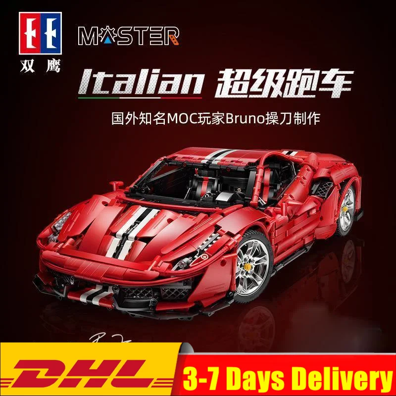 В наличии Cada C61043 одежды с принтом Тачки 488 Мастер серии красные строительные