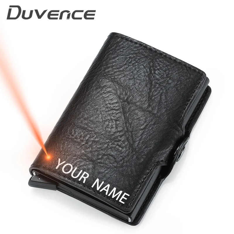 Мужской бумажник для кредитных карт Duvence с гравировкой имени мужской из