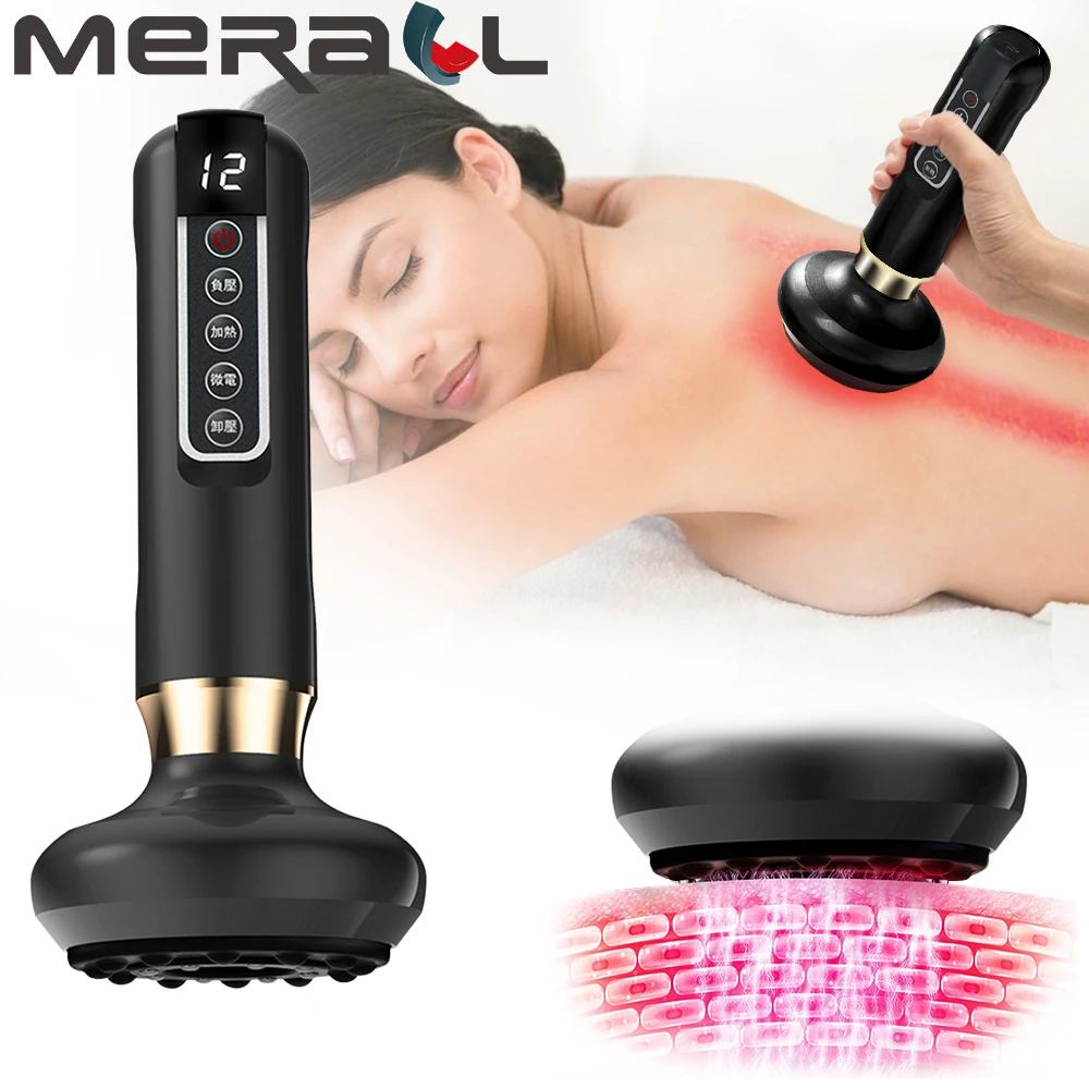 

Electric Scraping Gua Sha Ventosas Anti Cellulite Fat Burner Cupping Body Slimming Massager Heating Meridian Dredge Guasha Care