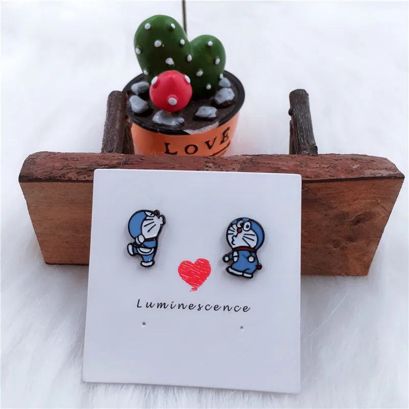 EUPNHY 2 шт./компл. Серьги пусеты с аниме Doraemon Мультяшные серьги гвоздики