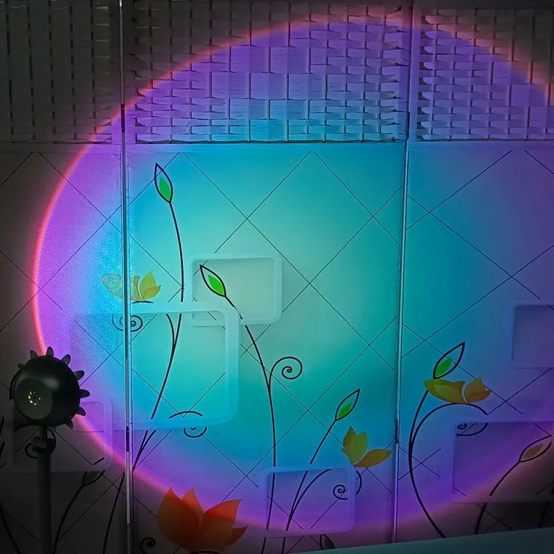 

USB Sunset Projector Lamp Led Night Light Rainbow Atmosphere Table Lamp for Home Bedroom Coffe shop Background Wall Decoration