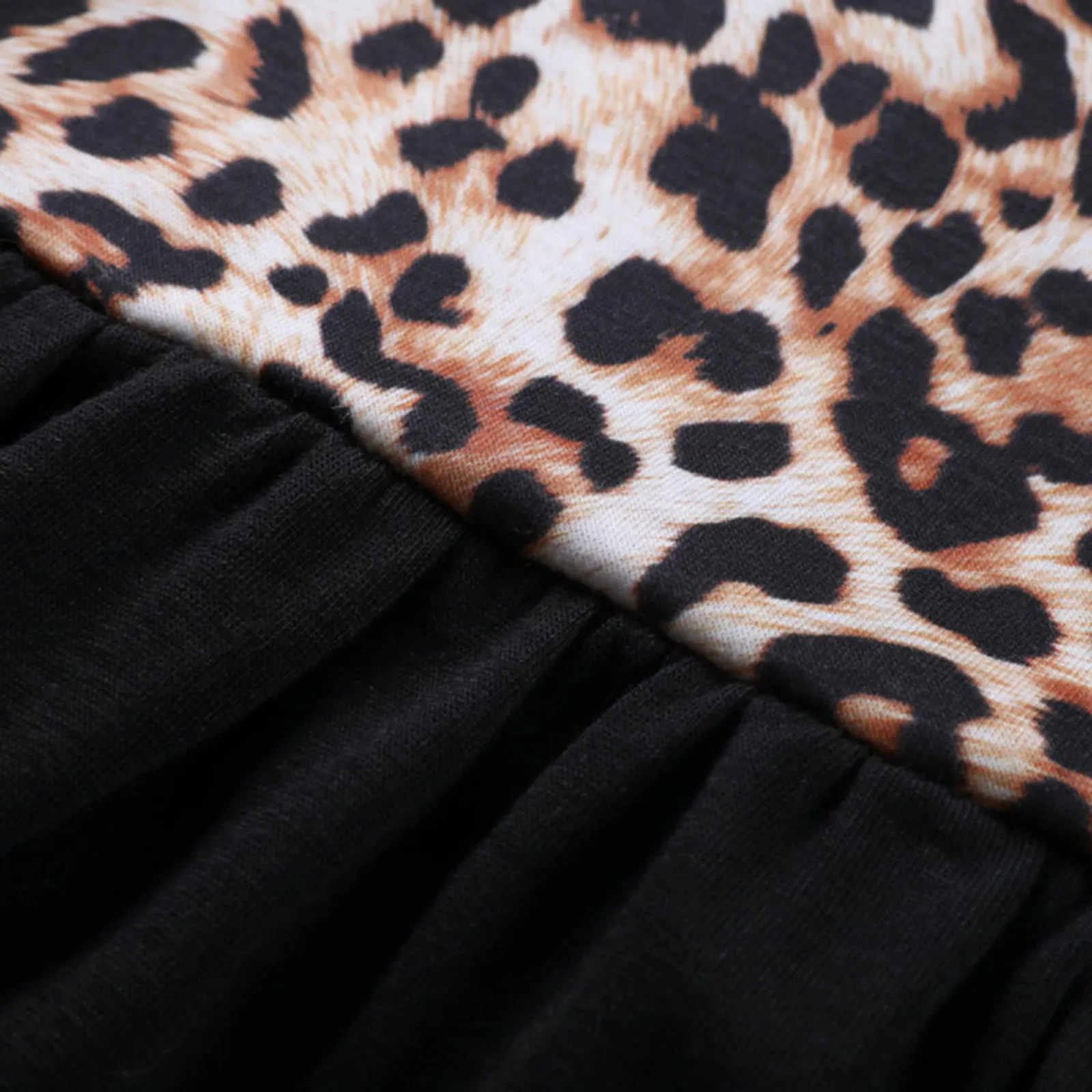 

Summer Maternity Casual Women's Breasting Dresses Long Sleeve Leopard Print Patchwork Nursing Dress Clothes For Pregnant Women