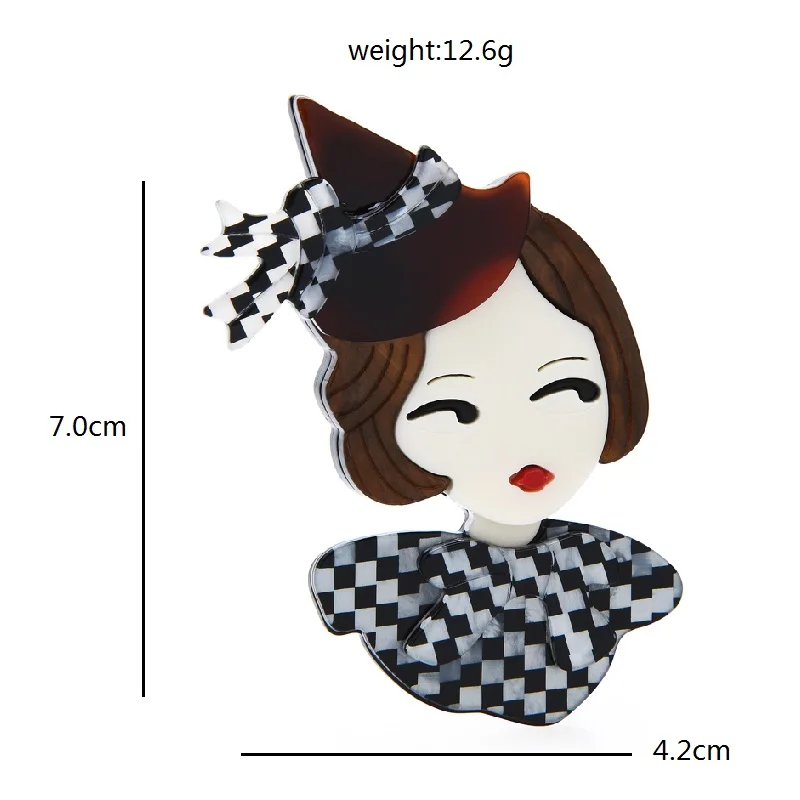 Wuli &amp baby Женская акриловая брошь в виде шляпы 2 цвета |