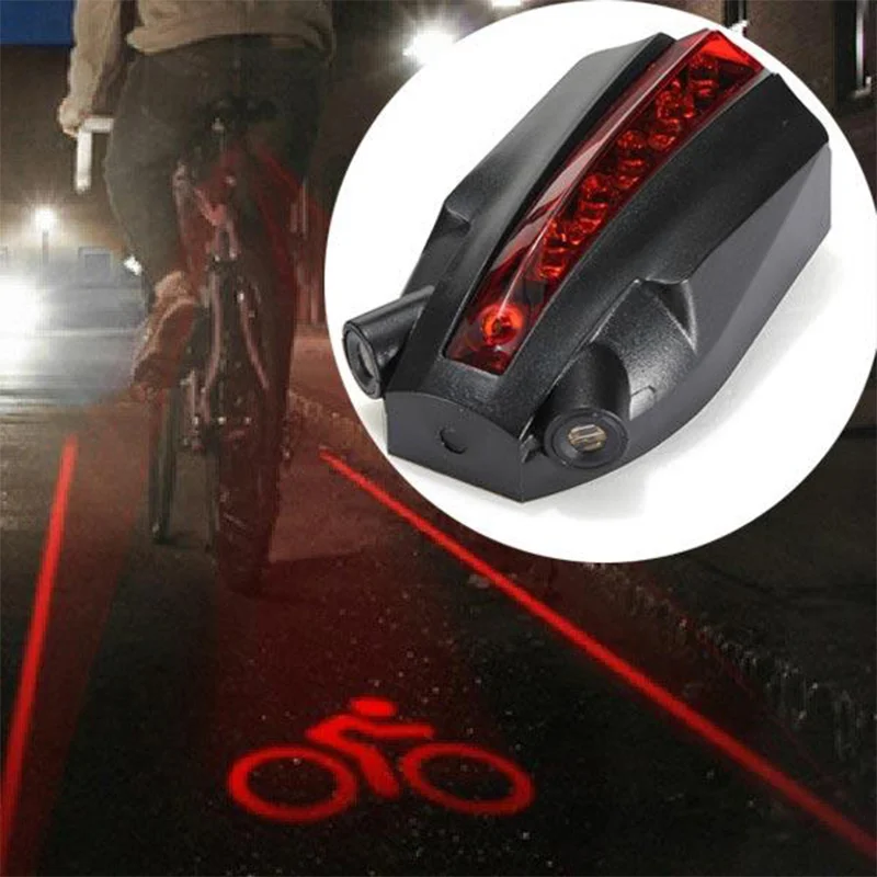 2 Laser+5 Led Rear Bike Bicycle Tail Light Beam Safety Warning Red Lamp Cycling Taillight Mtb Road Au4 | Спорт и развлечения