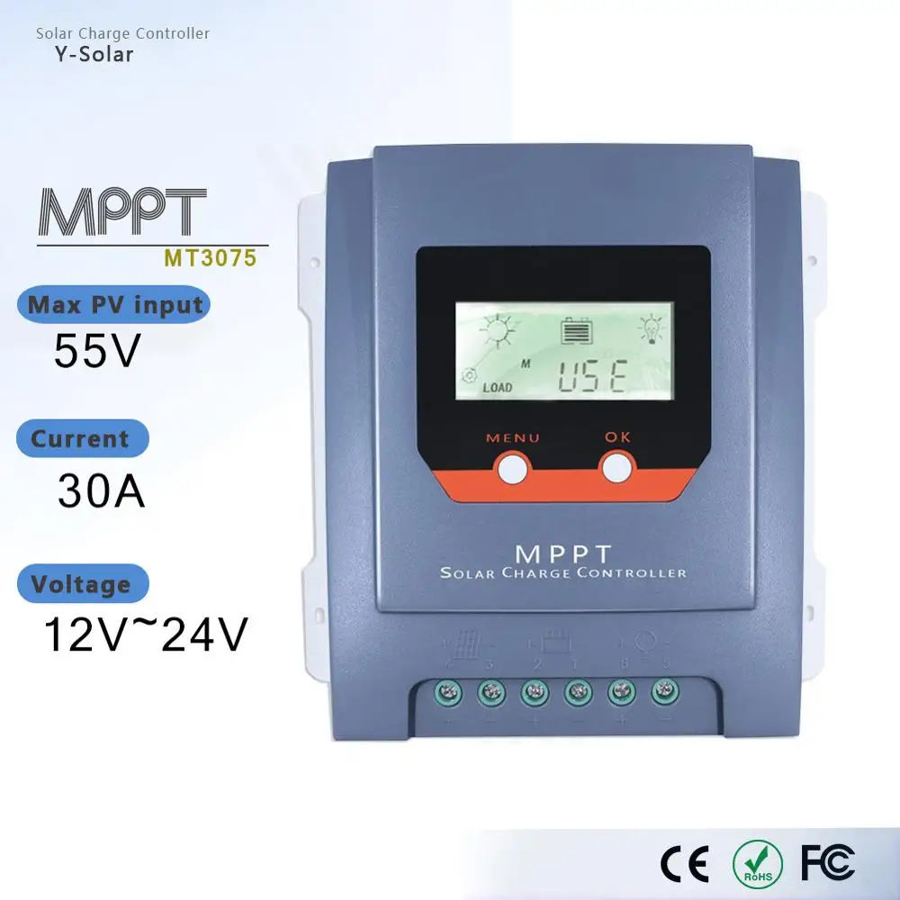 

MPPT 30 А Волшебная серия Контроллер заряда солнечной батареи 12 В/24 В автоматический регулятор заряда солнечной панели с ЖК-дисплеем в режиме р...