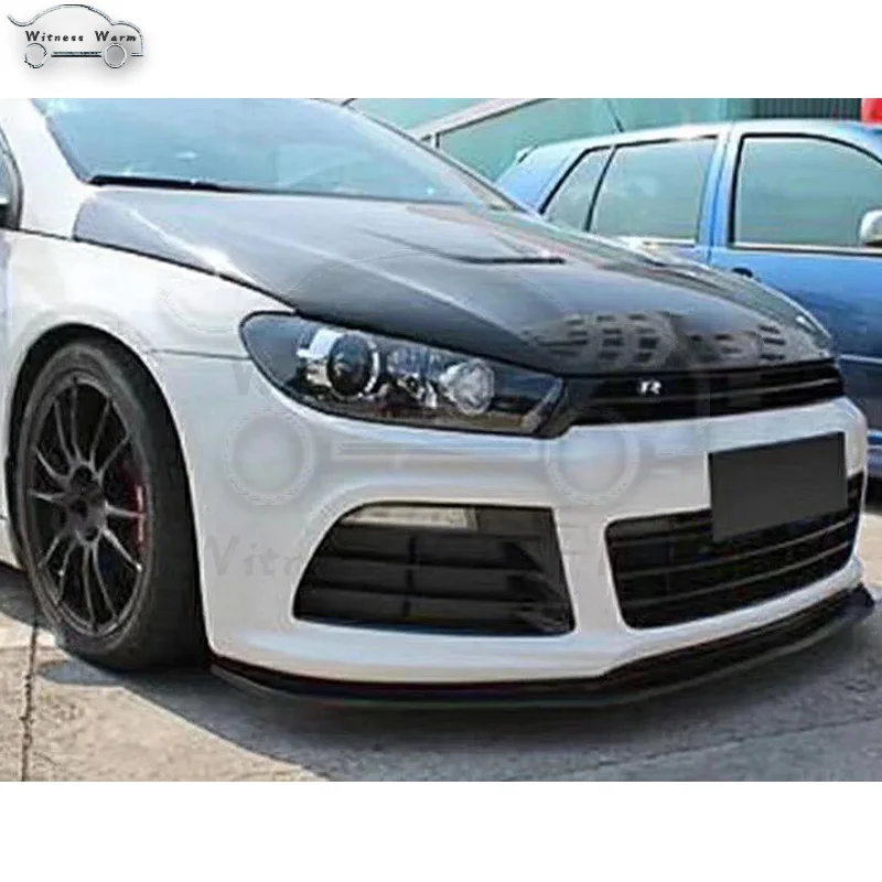 Углеродное волокно/FRP передний бампер Защита губ подбородок спойлер для Volkswagen Scirocco R бампер 2009- сплиттер