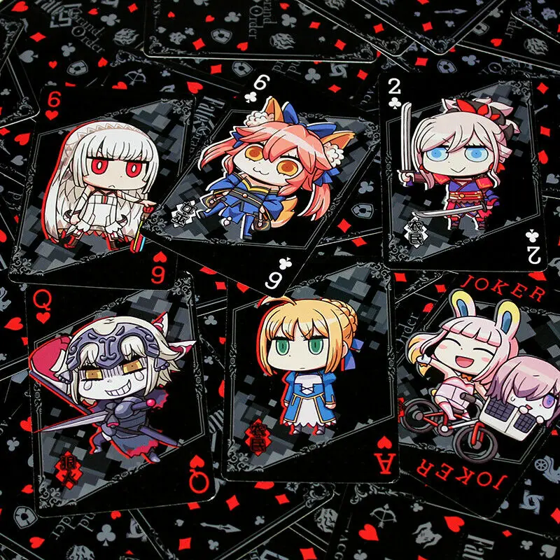 New Japan Anime FGO Fate/stay night Fate/Grand Order Black Poker Saber Jeanne dɺrc Cards Suit Cosplay Game Gifts | Тематическая