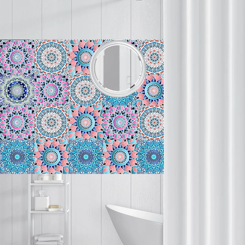 Мандала стиль ПВХ водонепроницаемый ванная комната кухонная плитка стикер s