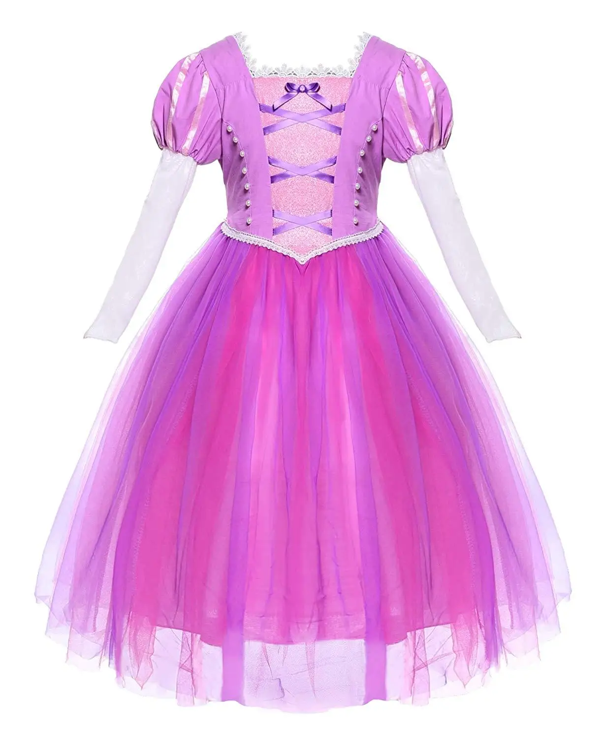 Праздничный костюм принцессы Рапунцель для девочек на день рождения платье с