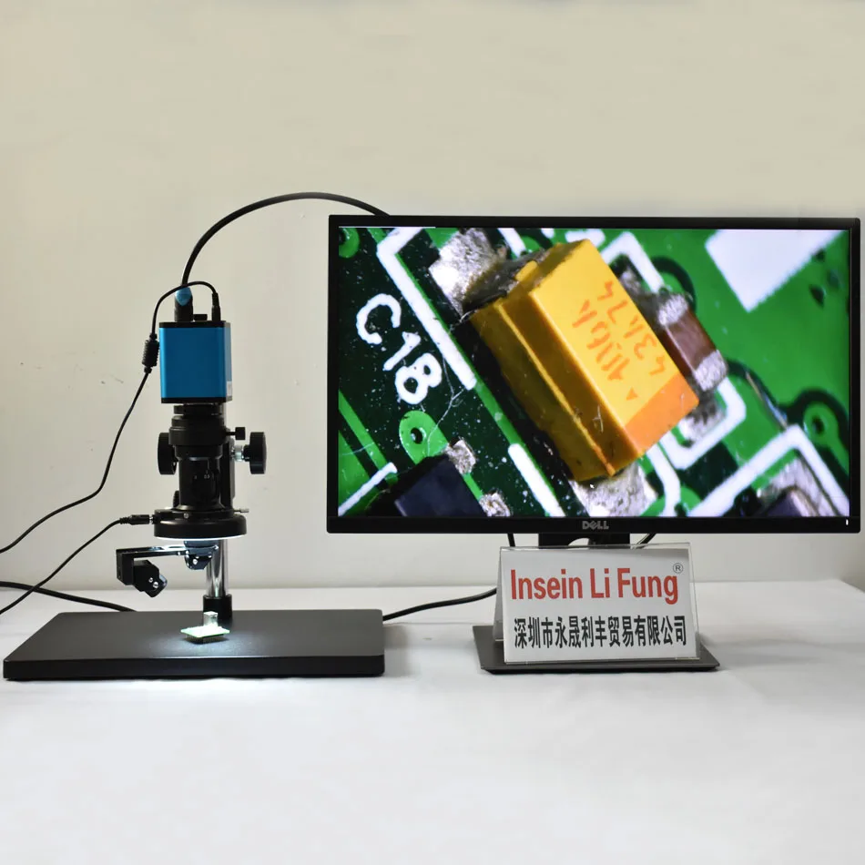 Электронный видеомикроскоп 2D 3D C Mount Zoom Lens Оптическая лупа для HDMI VGA промышленная