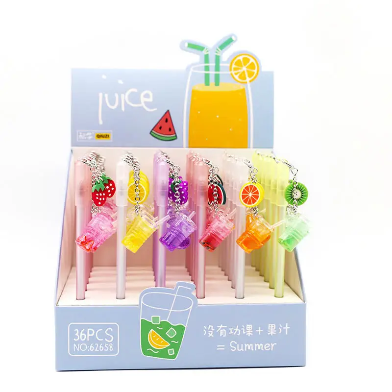 

1Pc Creative Cute Iced Fruit Juice Pendant Gel Pen Pendant Pen Small Fresh Fruit Signature Pen Stationery School Office Gift
