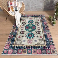 fashion persian ethnic style rug geometric powder green carpet bedroom living room kitchen bed blanket kitchen door mat