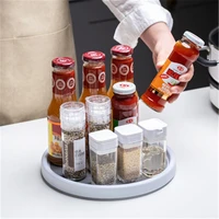 360%c2%b0 rotating tray for kitchen round spice jar storage rack seasoning shelves fruits holder makeup box multifunctional organizer
