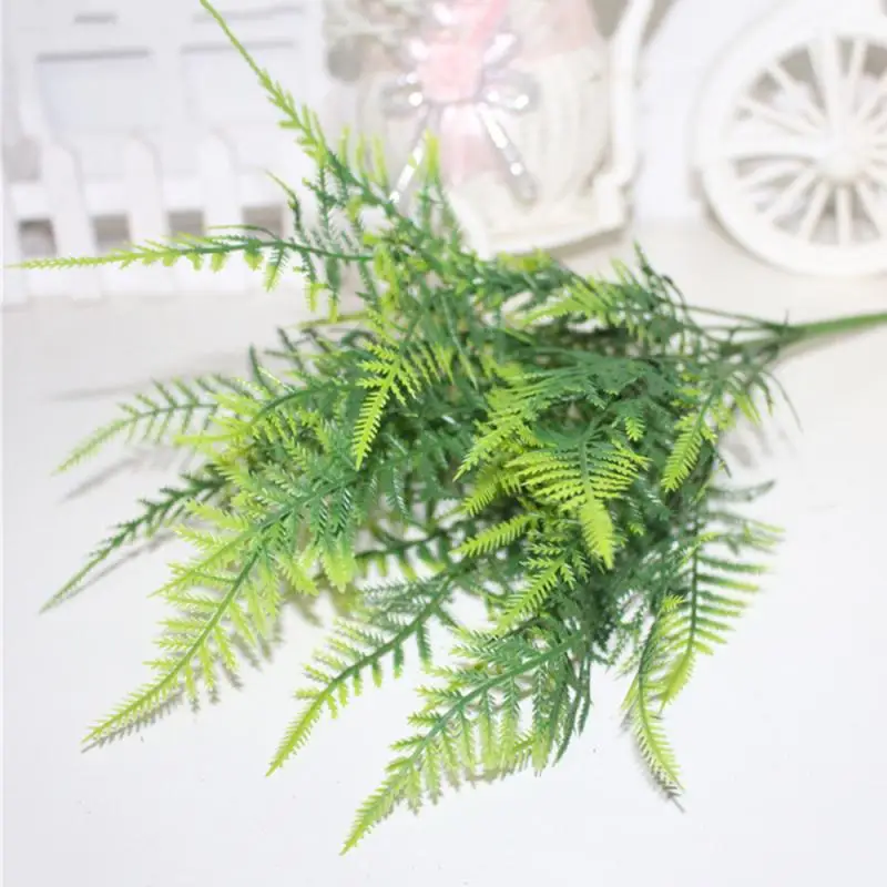 

7 Fork Artificial Plastic Asparagus Fern Green Bush Plants Home Cafe Office Green Plant Decoration Simulation Bonsai Home Decor