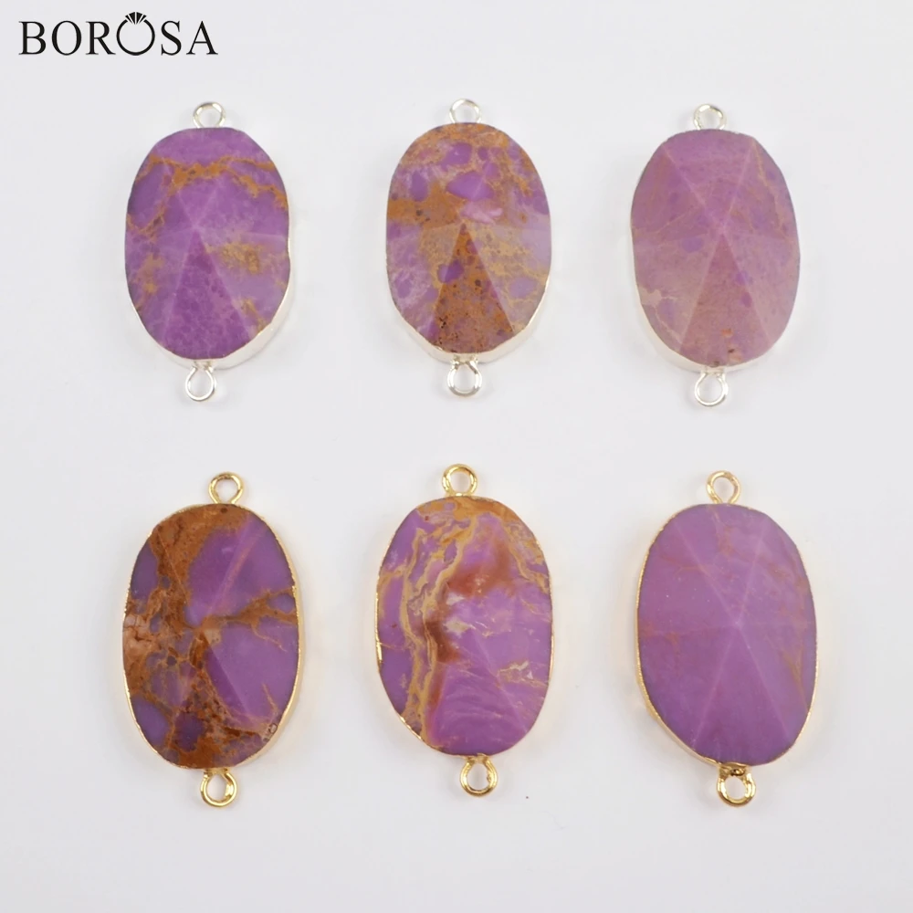 BOROSA 5 шт Позолоченные/посеребренные муфты из мускувита для браслетов двойные