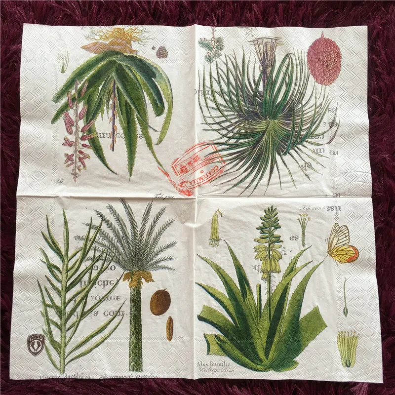 Бумажные салфетки для декупажа элегантное тканевое винтажное полотенце цветок