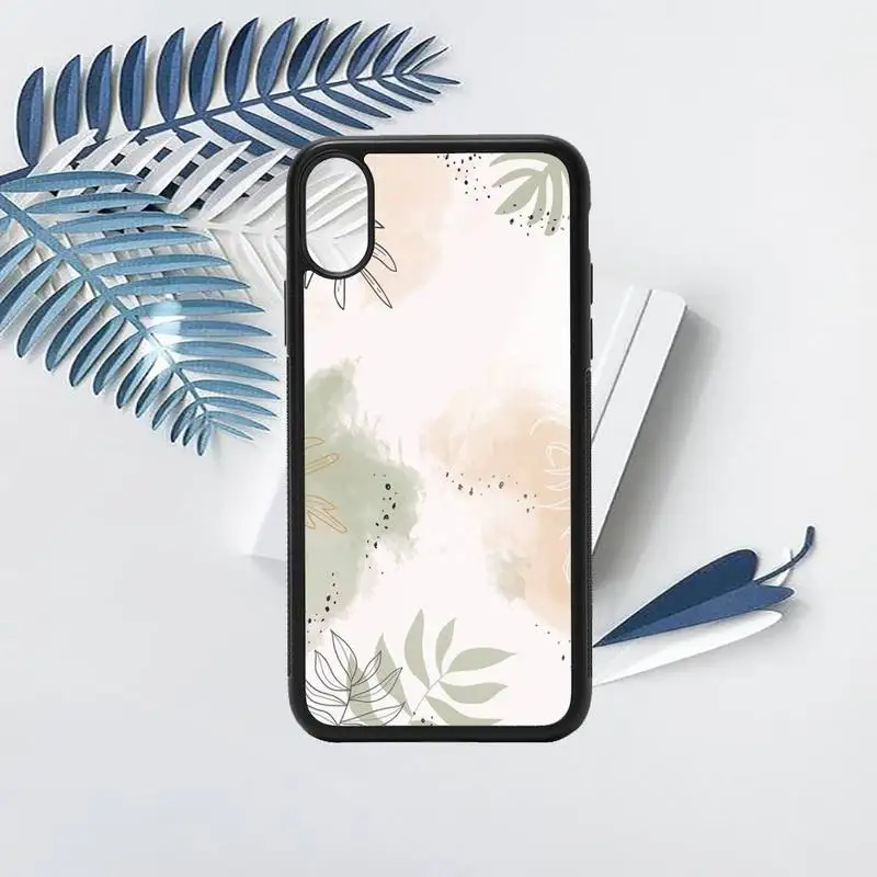 

Art Retro Abstract Geometry leaves Phone Case PC for iPhone 11 12 pro XS MAX 8 7 6 6S Plus X 5S SE 2020 XR
