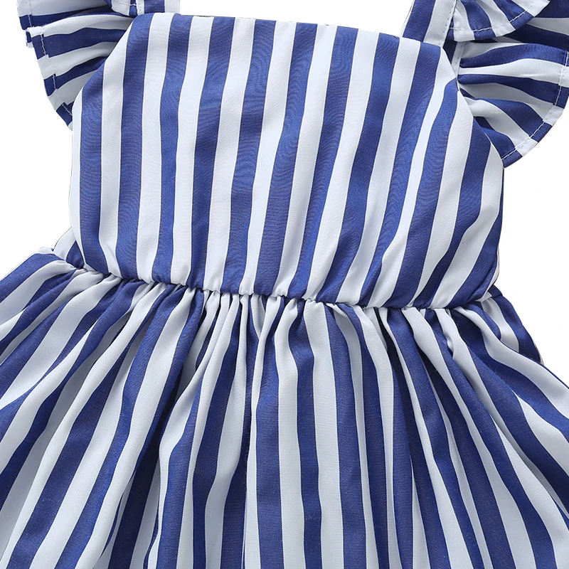 BINIDUCKLING 2020 летнее синее и белое модное женское платье в Корейском стиле с большим