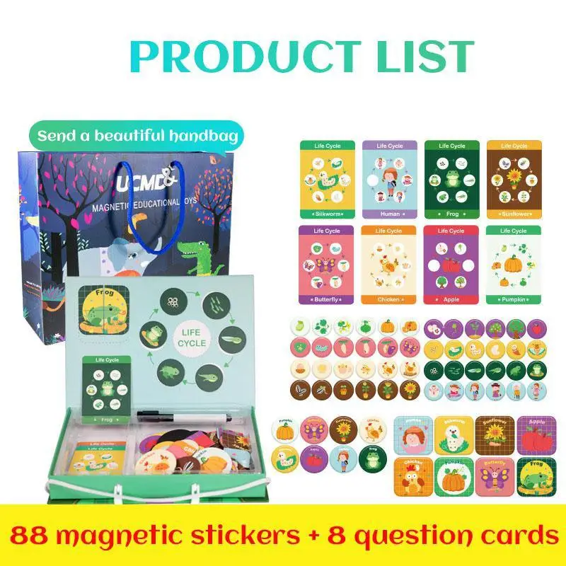 

Magnetic Montessori Puzzle Leaning Life Cycle of Animal Human Growth Puzzles Educational toy Early Childhood Education Kids Toys