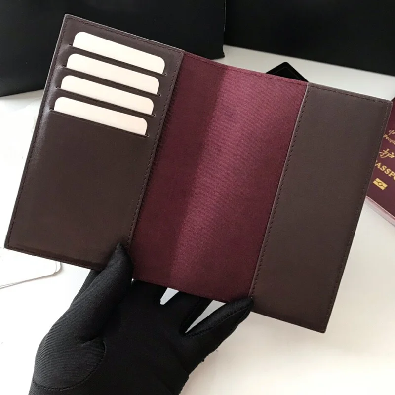 

Women luxury designer passport holder top quality calfskin wallet casual clutch female purse brand passport cover
