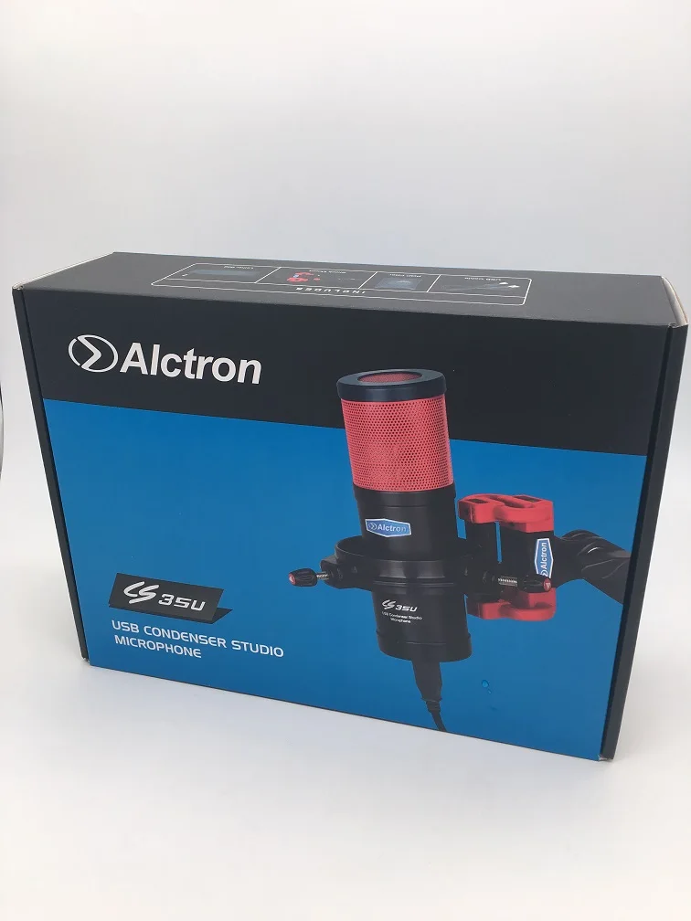Красный ALCTRON CS35U USB Cardioid конденсаторный микрофон для подкастинга, домашней студийной записи, полевой записи и голосовой передачи - Цвет: Красный
