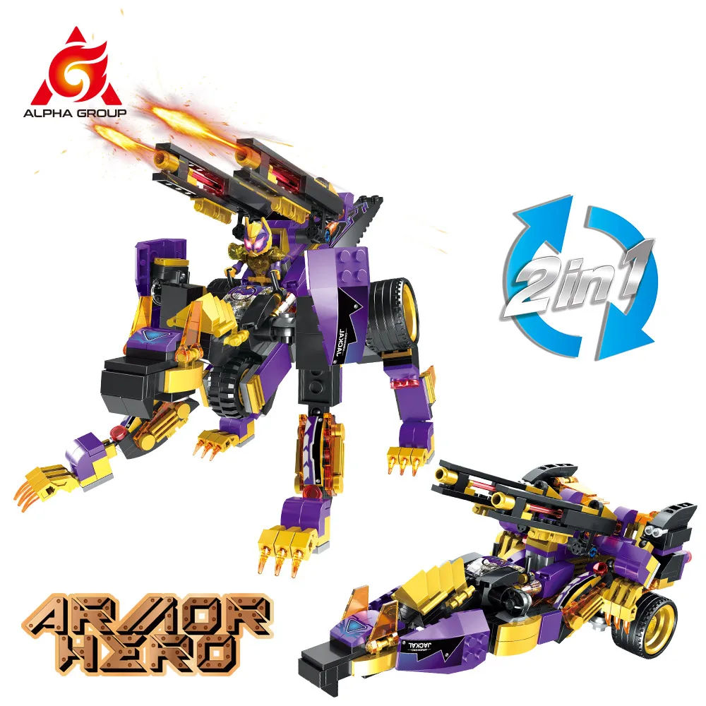 Wise Block 2020 Small Blocks Armor Hero 2 в 1 встроенный Трансформатор Desert teon трансформирующий