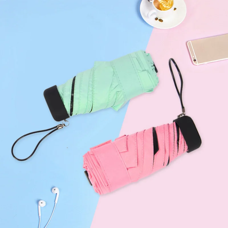 

Small Fashion Folding Umbrella Rain Women Gift Men Mini Pocket Parasol Girls Anti-UV Waterproof Portable Travel UMBRELLAS