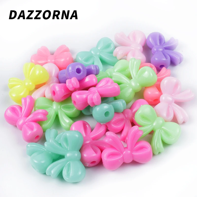 30/60 шт Смешанные Цвет бант бусины акриловые для изготовления ювелирных изделий DIY