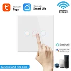 Беспроводной настенный выключатель Smart Life, 220 В, сенсорный выключатель с Wi-Fi, настенный сенсорный светильник ель с кнопкой 123 клавиш, светодиодный индикатор