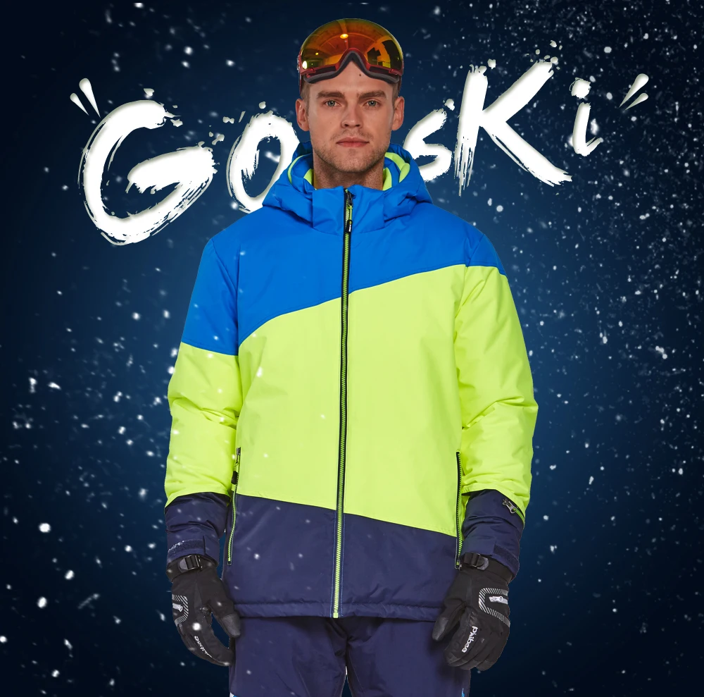 Мужская лыжная куртка с принтом, зимний лыжный костюм, Водонепроницаемая дышащая лыжная куртка, теплое пальто для сноуборда