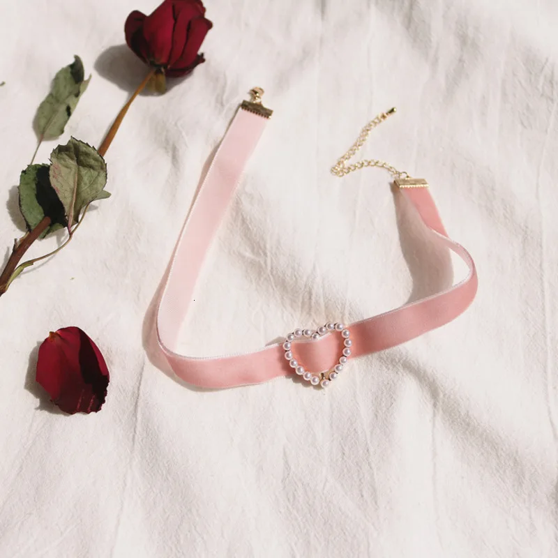 Velvet Cross Cupid Imitation Pearls Love Heart Sexy Choker Short Chain Necklace for Women Girls Gifts Halloween | Украшения и