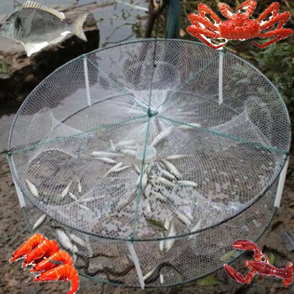 Сеть рыболовная круглая Автоматическая ловушка для раков креветок Карпов 5