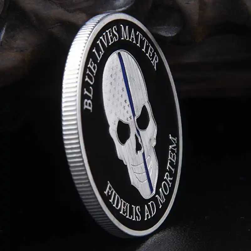 Нью-Йоркский Полицейский отдел NYPD Blue lives Matter Skull памятный обмен монет монеты